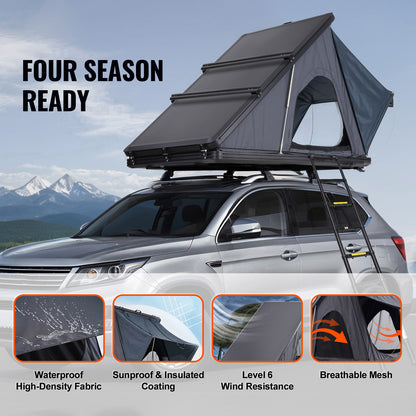 Uimoso Hardshell Rooftop Tent Car Pop-Up Outdoor Camping Travel Tents W/ Ladder
