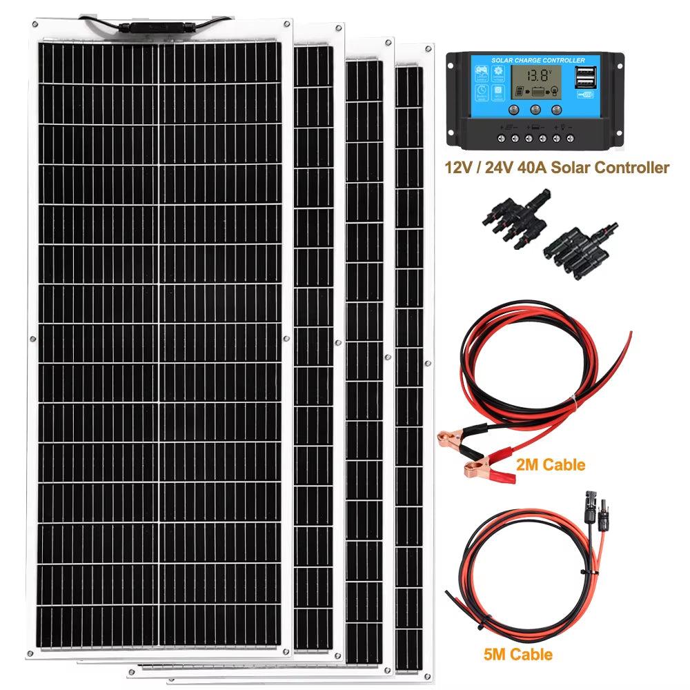 100W Flexible Solar Panel 16.5V 1000W 500W 400W 200W High Efficiency Photovoltaic Module DIY Kit Generation Car Home Camping