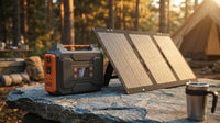 300-Watt Portable Solar Generator W/ Foldable 60-Watt Monocrystalline Solar Panel and 280Wh for Camping, RV, Outdoor Use — Lifestyle