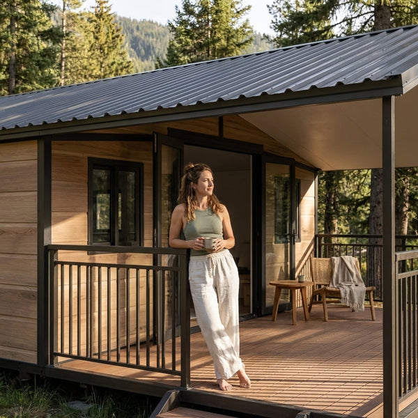 Prefab Expandable Tiny Home Built for Off-Grid Living, Steel Frame Construction, Multiple Bedrooms, 20-40ft