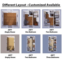 40Ft 20Ft Luxury Prefab Villa 2 3 4 5 Bedrooms Prefabricated Foldable Expandable Container House Portable Mobile Tiny Home