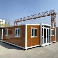 Customized Foldable House for Forest Homestay Portable Wood Look Cabin Prefab Tiny Home with Large Window