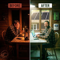 800-Watt Crystalline off Grid 12-Volt High Performance Complete Solar Panel Kit — Before & After