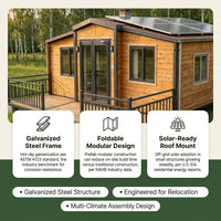 Prefab Tiny Home Built for Off-Grid Living, Foldable Steel Frame, Galvanized Construction, Large Windows — Results & Stats