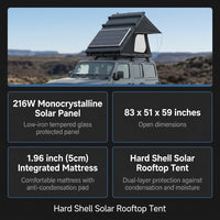 Rooftop Tent Hard Shell,Solar Panel Roof Top Tent Hardshell, Pop up Rooftop Camping for Jeep Truck Car SUV Van Wrangler. — Results & Stats