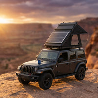Rooftop Tent Hard Shell,Solar Panel Roof Top Tent Hardshell, Pop up Rooftop Camping for Jeep Truck Car SUV Van Wrangler. — Studio Shot