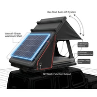 Rooftop Tent Hard Shell,Solar Panel Roof Top Tent Hardshell, Pop up Rooftop Camping for Jeep Truck Car SUV Van Wrangler. — How It Works