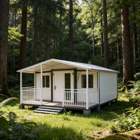 Customized Foldable House for Forest Homestay Portable Wood Look Cabin Prefab Tiny Home with Large Window