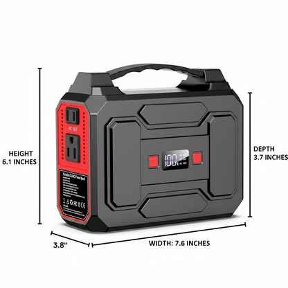 Portable Power Station, 146Wh 100W Solar Powered Power Bank with AC Outlet | Solar Generator Portable Charger Power Bank Battery Pack 110V for Home Outdoor Camping Emergency (Solar Panel NOT Included)